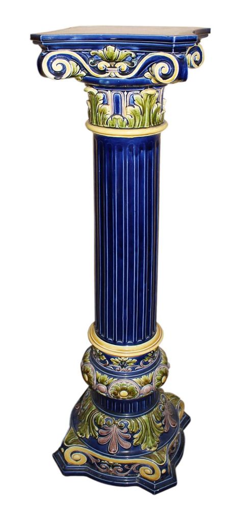 Große Abbildung Nr.1: 139-2642 Majolikasäule Schloss Baden.: (Porzellan u. Keramik)