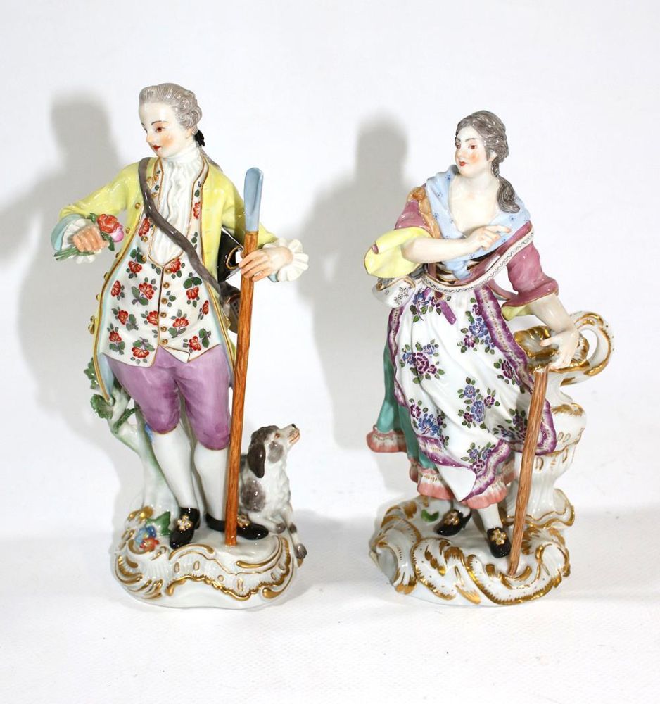 Große Abbildung Nr.1: 139-2645 Meissen Schäfer u. Schäferin.: (Porzellan u. Keramik, Meissen)