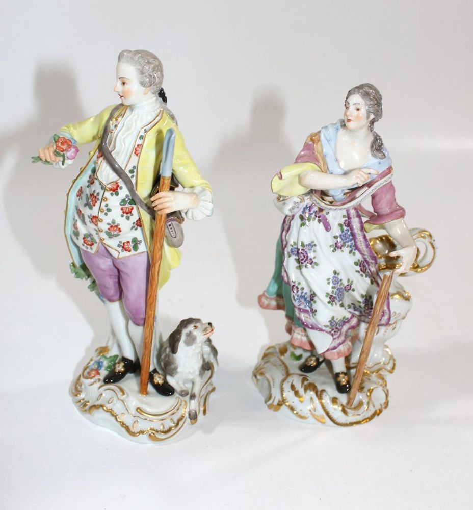 Große Abbildung Nr.4: 139-2645 Meissen Schäfer u. Schäferin.: (Porzellan u. Keramik, Meissen)
