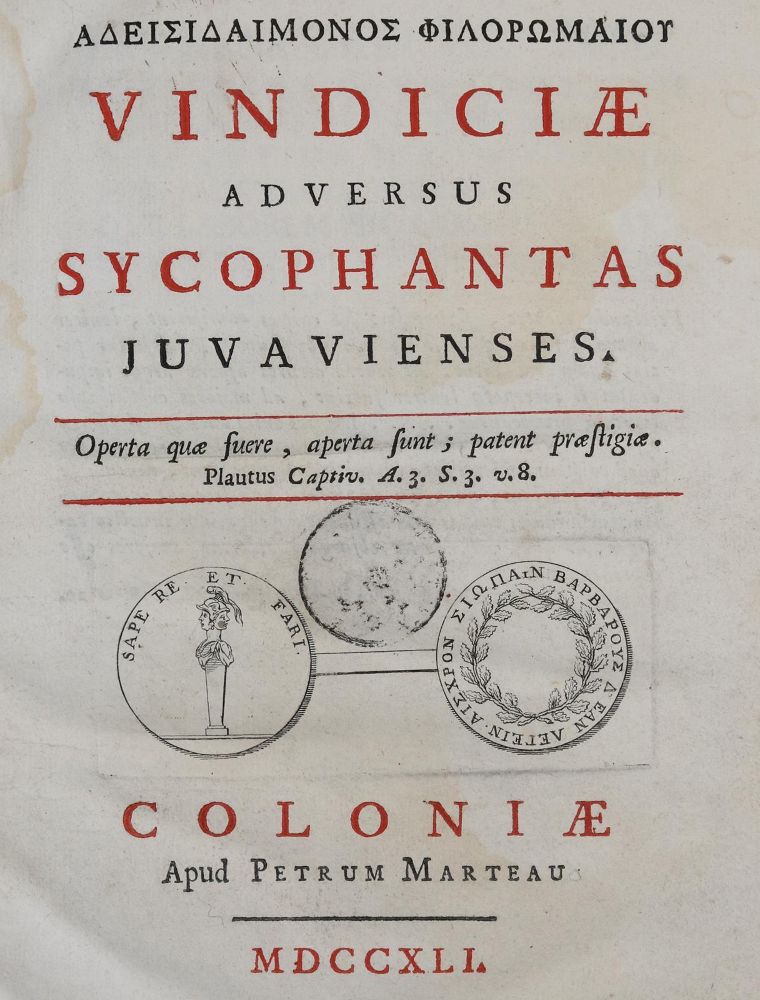 Große Abbildung Nr.1: 139-268 Vindiciae adversus: (Sykophantenstreit, Österreich)