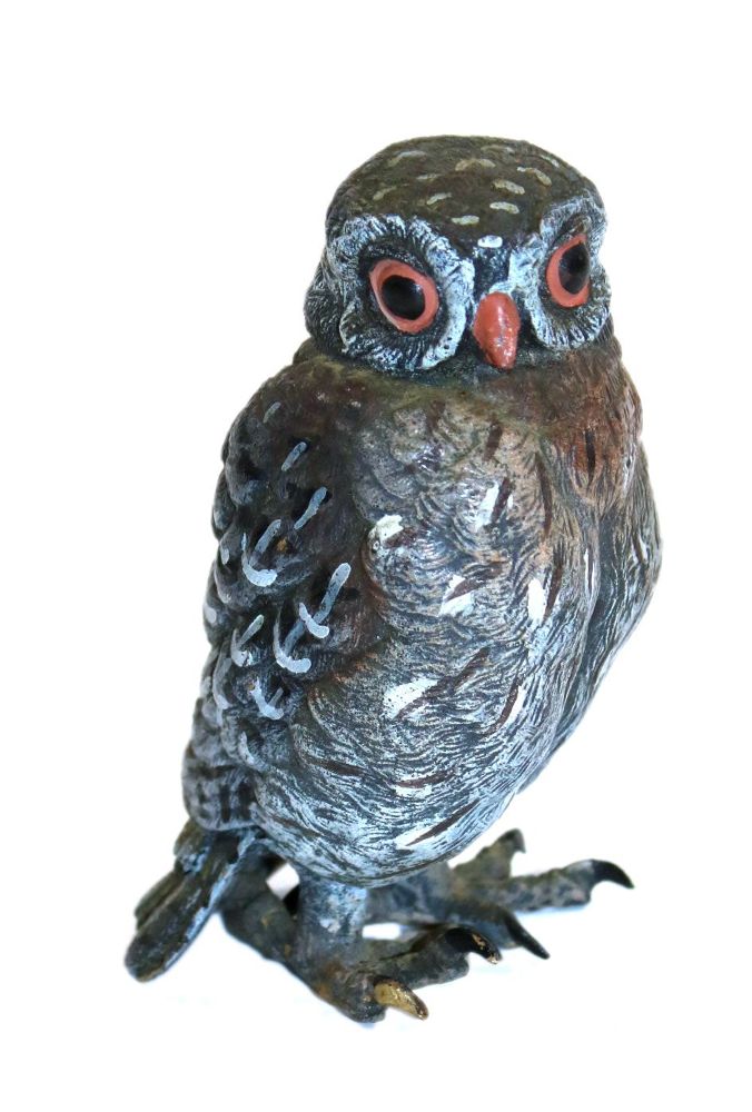 Große Abbildung Nr.1: 139-2715 Wiener Bronze Eule: (Skulpturen - Plastiken)