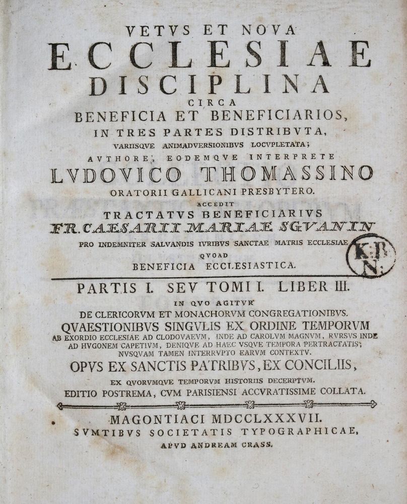 Große Abbildung Nr.1: 139-275 Thomassin,L.: (Alte Drucke, Handschriften und Theologie)