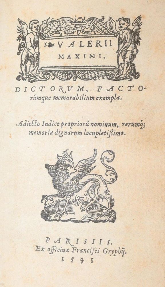 Große Abbildung Nr.1: 139-282 Valerius Maximus.: (Alte Drucke, Handschriften und Theologie)