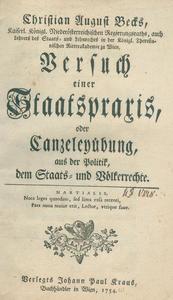 Große Abbildung Nr.1: 139-302 Beck,Chr.A.: (Politik und Staatswissenschaften)