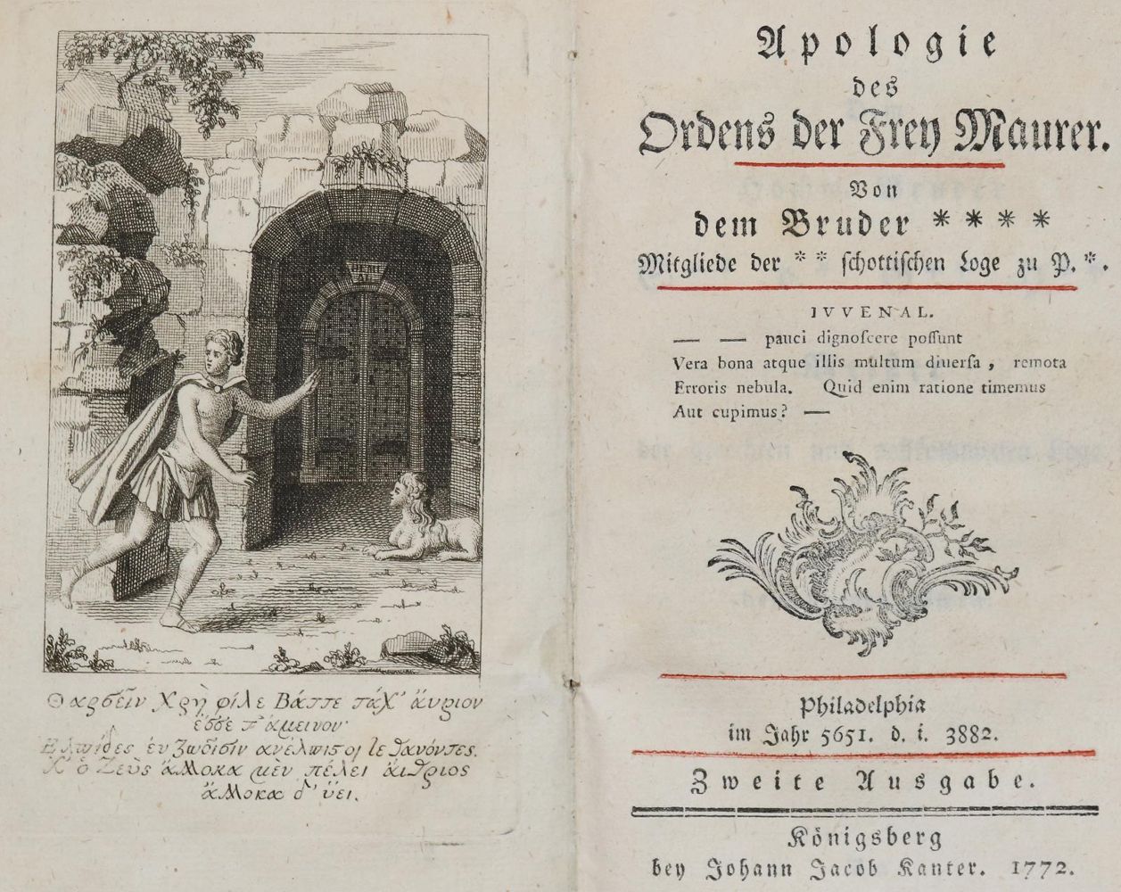 Große Abbildung Nr.1: 139-329 (Starck,J.A.v.).: (Freimaurerei)