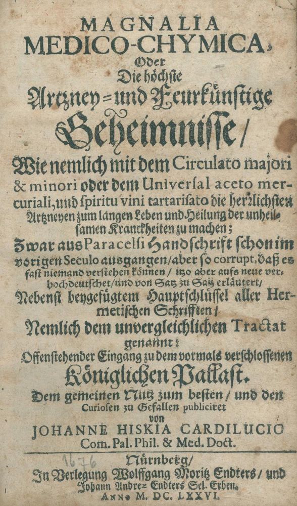Große Abbildung Nr.1: 139-334 Cardilucius,J.H.: (Grenzwissenschaften und Okkultismus)