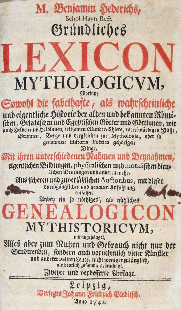 Große Abbildung Nr.1: 139-338 Hederich,B.: (Grenzwissenschaften und Okkultismus)