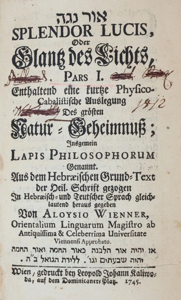 Große Abbildung Nr.1: 139-345 Wienner v. Sonnenfels,A.: (Grenzwissenschaften und Okkultismus)