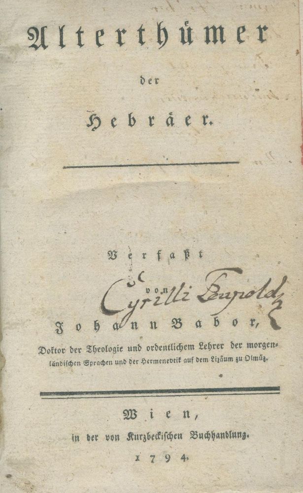 Große Abbildung Nr.1: 139-347 Barbor,J.: (Judaica)