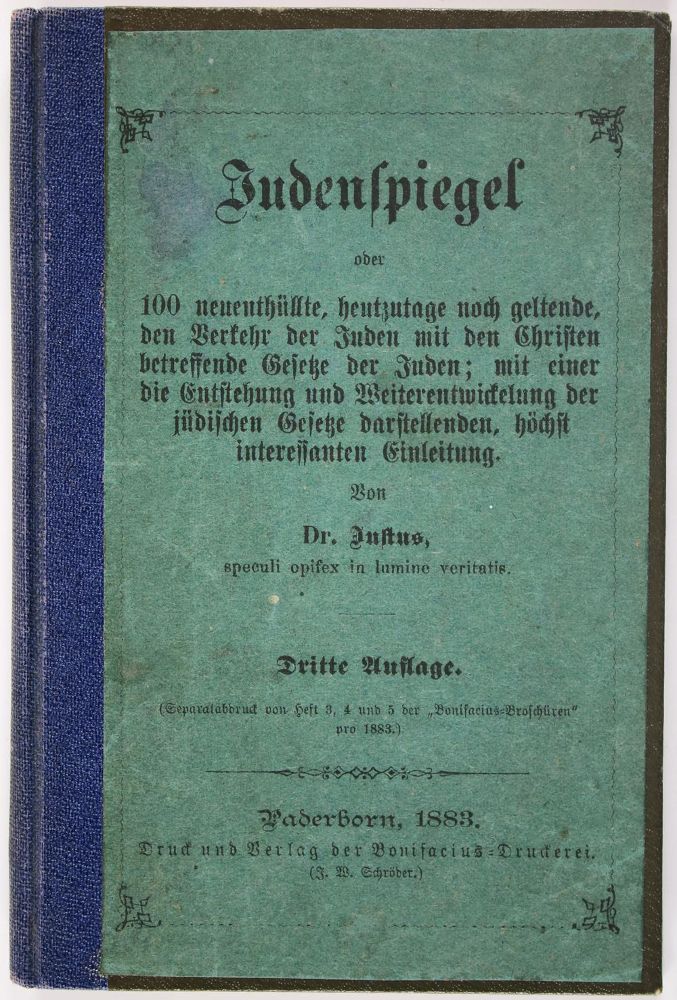Große Abbildung Nr.1: 139-351 Justus (d.i. A.I.Briemann).: (Judaica)