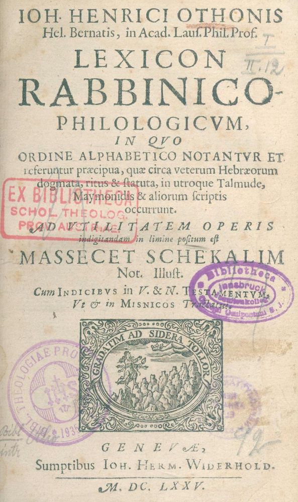 Große Abbildung Nr.1: 139-355 Otho,J.H.: (Judaica)