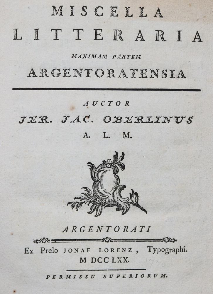 Große Abbildung Nr.1: 139-358 Oberlin,J.J.: (Judaica, Straßburg)