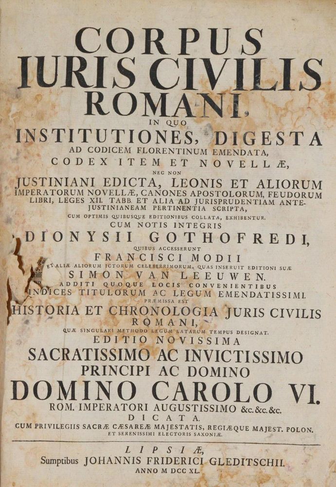 Große Abbildung Nr.1: 139-372 Corpus Iuris Civilis Romani...: (Juridica und Kriminologie)