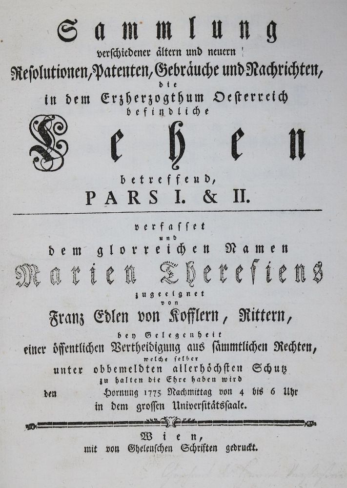 Große Abbildung Nr.1: 139-377 Koffler,F.Edeln v.: (Juridica und Kriminologie)