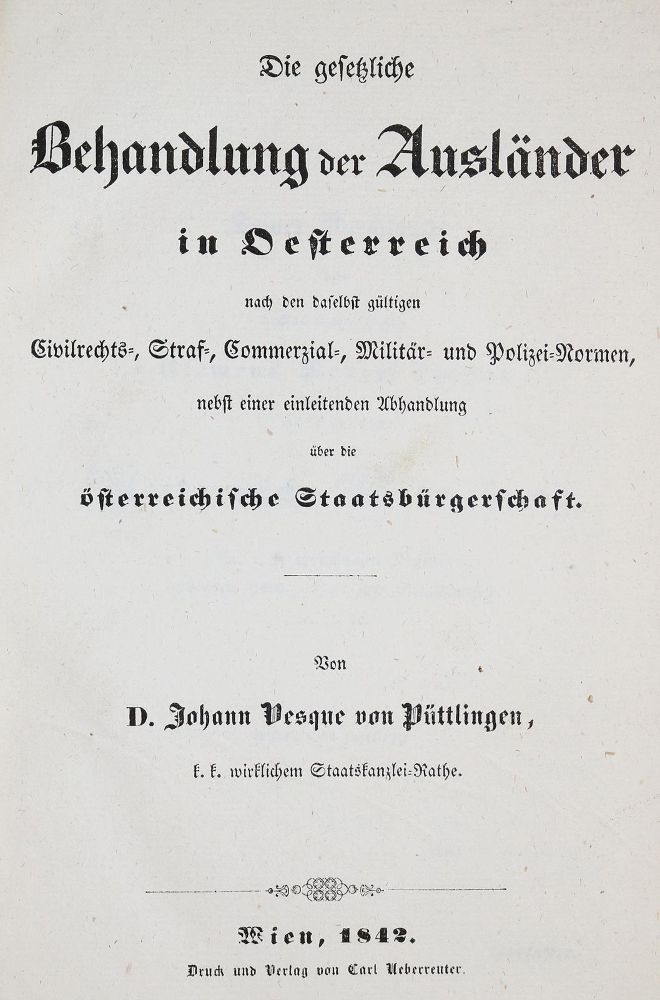 Große Abbildung Nr.1: 139-383 Vesque von Püttlingen,J.: (Juridica und Kriminologie, Österreich)
