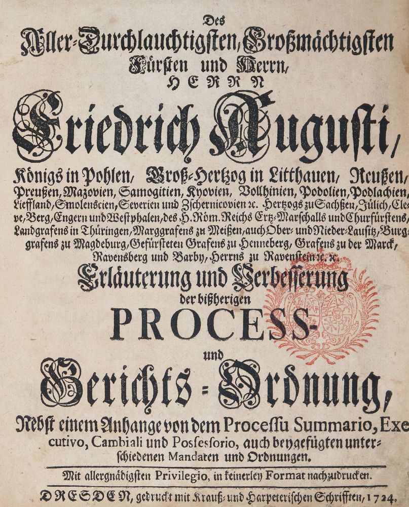 Große Abbildung Nr.1: 139-389 Friedrich August von Sachsen.: (Juridica und Kriminologie, Sachsen)