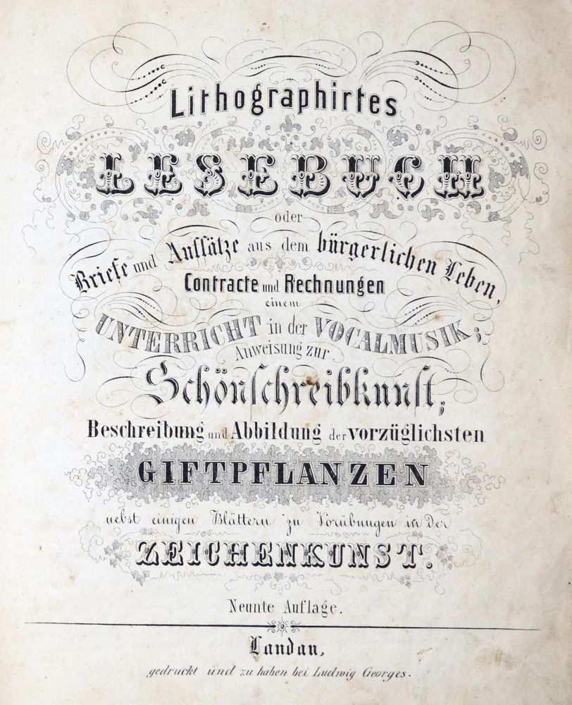 Große Abbildung Nr.1: 139-415 Lithographirtes Lesebuch: (Varia)
