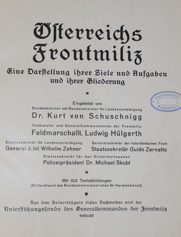 Große Abbildung Nr.1: 139-449 Österreichs Frontmiliz.: (Militaria, Österreich)