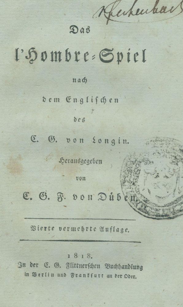Große Abbildung Nr.1: 139-514 Düben C.G.F. v. (d.i.C.G.Flittner).: (Spiele)