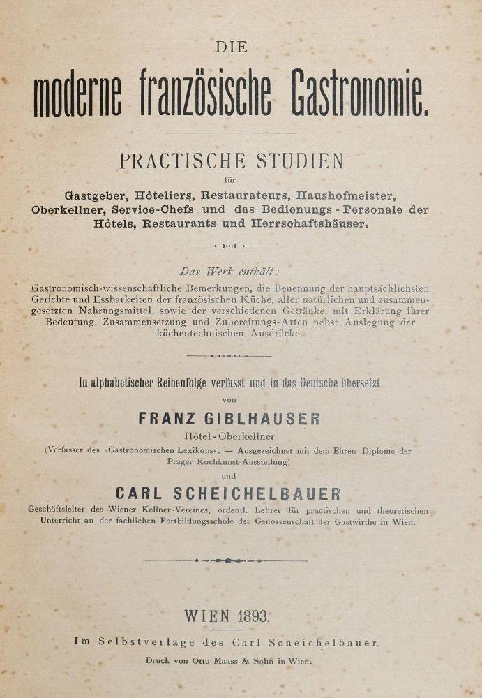 Große Abbildung Nr.2: 139-582 Giblhauser,F. u. C.Scheichelbauer.: (Küche und Haushalt, Gastronomie)