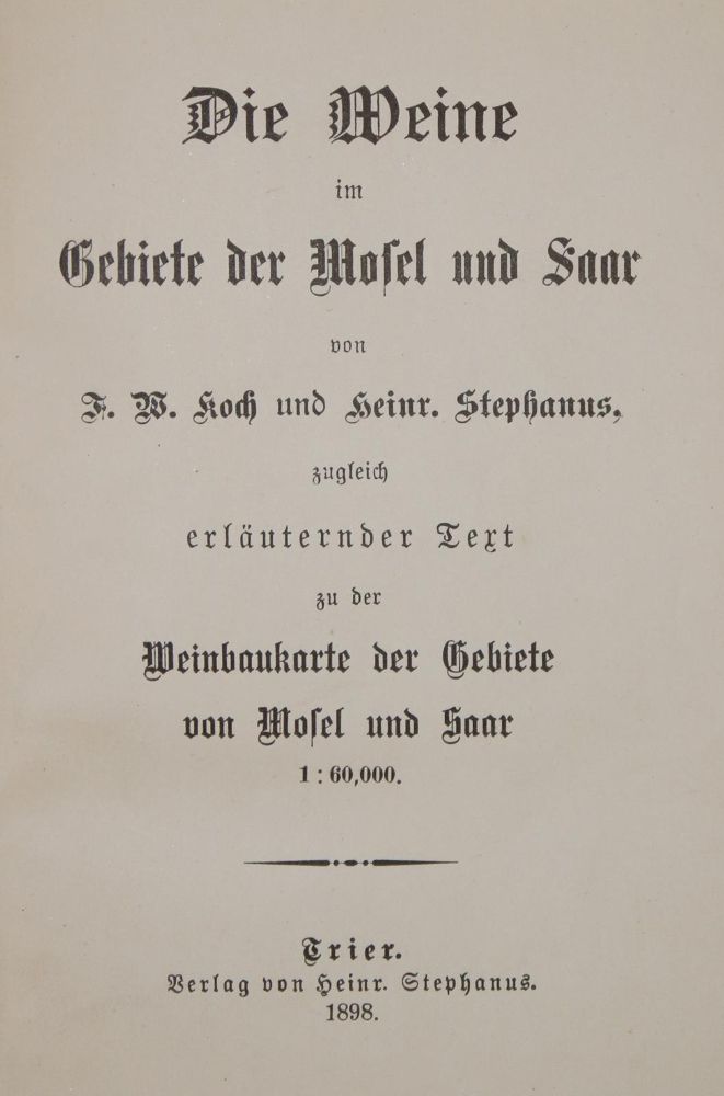 Große Abbildung Nr.1: 139-591 Koch,F.W. u. H.Stephanus.: (Küche und Haushalt, Getränke, Wein)