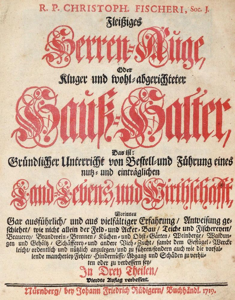 Große Abbildung Nr.1: 139-608 Fischer,C.: (Küche und Haushalt, Hausväterliteratur)