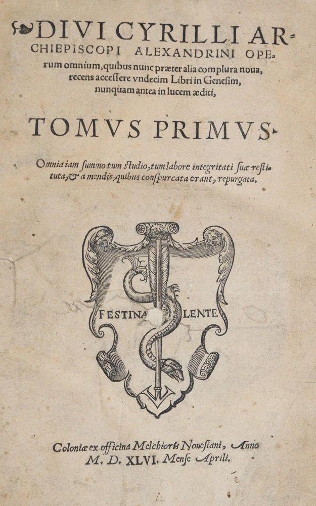 Große Abbildung Nr.1: 139-61 Cyrillus,A.: (Alte Drucke, Handschriften und Theologie)