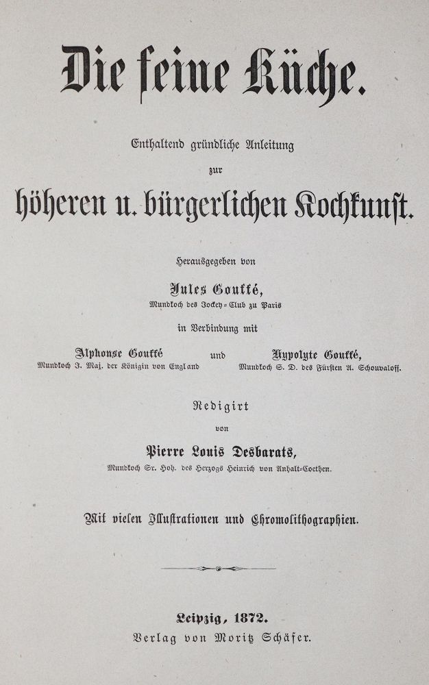 Große Abbildung Nr.3: 139-619 Gouffe,J., A. u. H.: (Küche und Haushalt, Kochbücher)