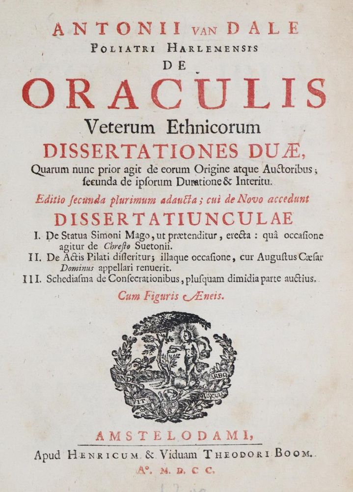 Große Abbildung Nr.1: 139-62 Dale,A.van.: (Alte Drucke, Handschriften und Theologie)