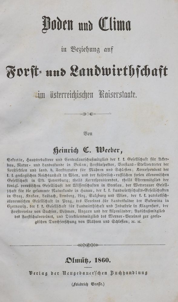 Große Abbildung Nr.1: 139-642 Sechs Werke in 5 Bänden.: (Land- und Forstwirtschaft, Forstwirtschaft, Österreich)