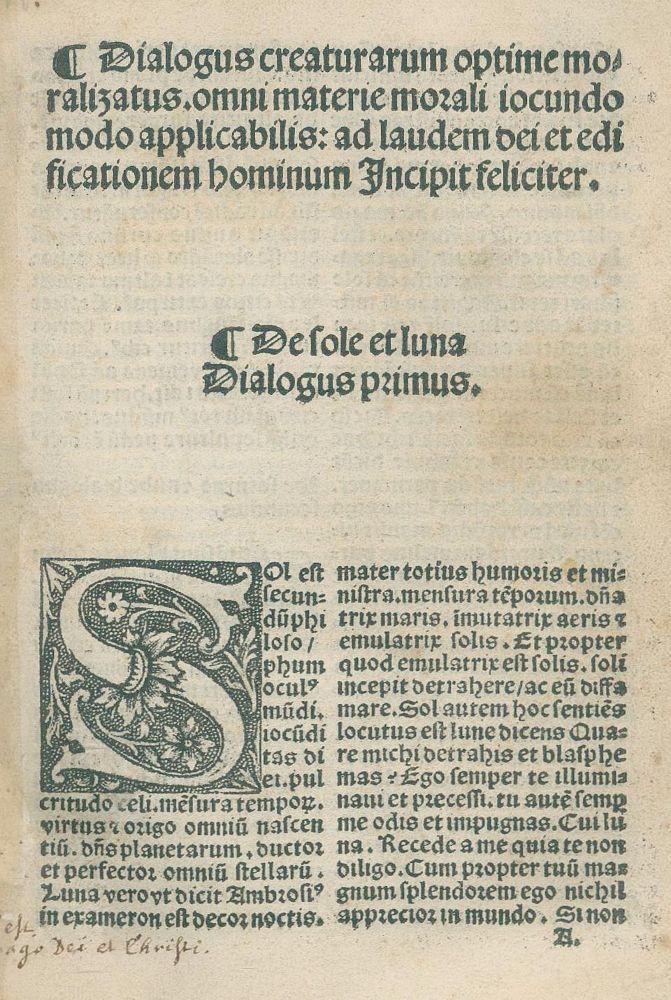 Große Abbildung Nr.1: 139-65 Dialogus creaturarum optime moralizatus: (Alte Drucke, Handschriften und Theologie)