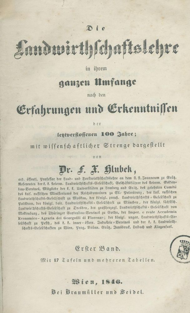 Große Abbildung Nr.1: 139-654 Hlubek,F.X.: (Land- und Forstwirtschaft, Landwirtschaft)