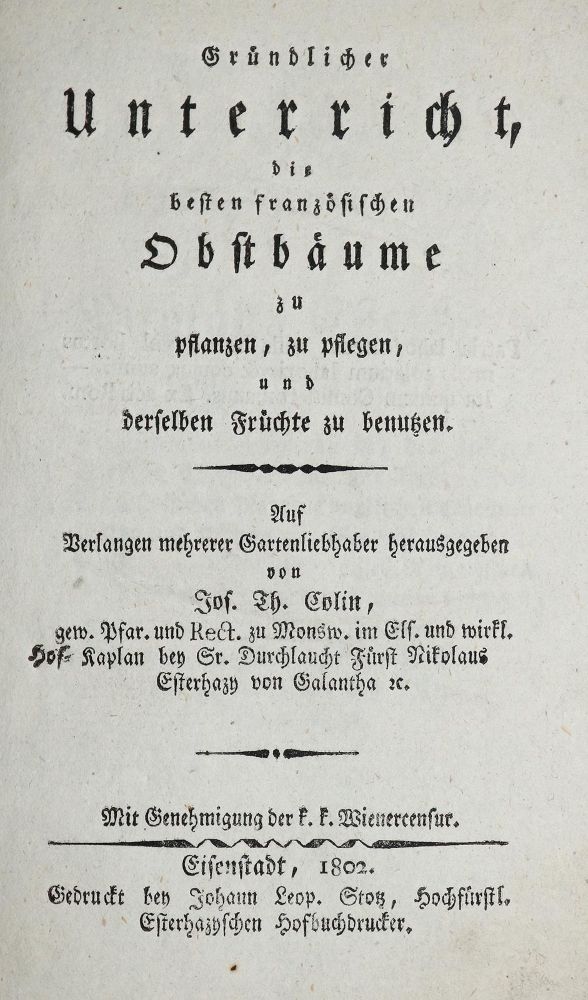 Große Abbildung Nr.1: 139-668 Colin,J.T.: (Land- und Forstwirtschaft, Obstbau)