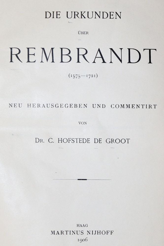 Große Abbildung Nr.1: 139-777 Hofstede de Groot,C.: (Rembrandt)