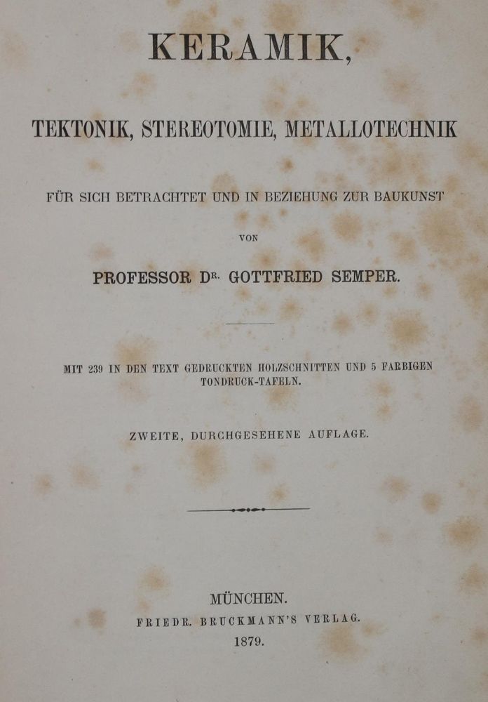 Große Abbildung Nr.1: 139-784 Semper,G.: (Kunstwissenschaft)