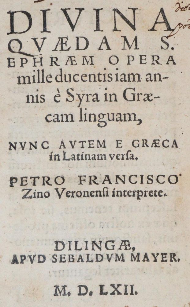 Große Abbildung Nr.1: 139-81 Ephraem Syrus.: (Alte Drucke, Handschriften und Theologie)