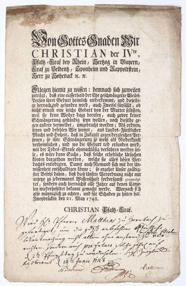Große Abbildung Nr.1: 139-817 Christian IV, Herzog von Pfalz-Zweibrücken.: (Einblattdrucke u. Flugschriften)