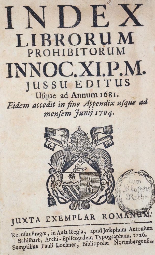 Große Abbildung Nr.1: 139-845 Index librorum prohibitorum.: (Bibliographie und Buchwesen)