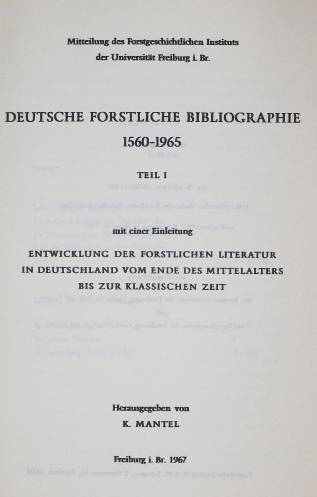 Große Abbildung Nr.1: 139-851 Mantel,K. (Hrsg.).: (Land- und Forstwirtschaft)