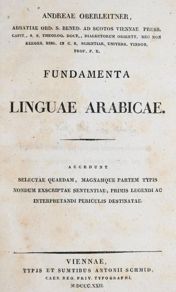 Große Abbildung Nr.1: 139-852 Oberleitner,A.: (Lexika - Wörterbücher - Sprachwissenschaften, Arabien)