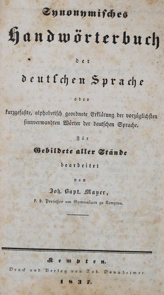 Große Abbildung Nr.1: 139-856 Gottsched,J.C.: (Lexika - Wörterbücher - Sprachwissenschaften)