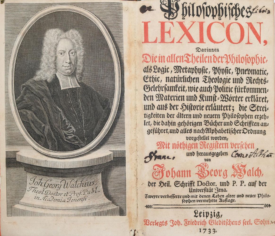Große Abbildung Nr.1: 139-864 Walch,J.G.: (Lexika - Wörterbücher - Sprachwissenschaften)