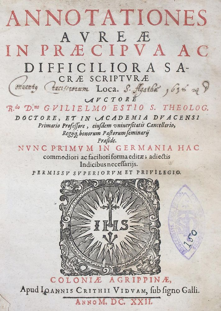 Große Abbildung Nr.1: 139-88 Estius,W.: (Alte Drucke, Handschriften und Theologie)