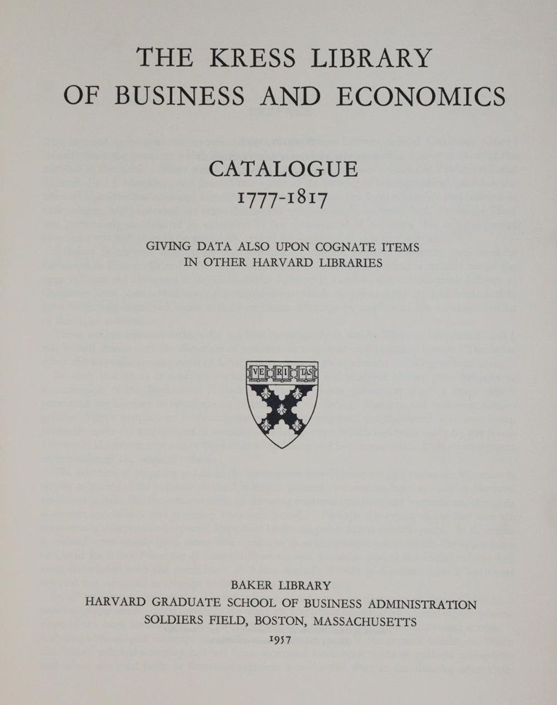 Große Abbildung Nr.1: 139-886 Kress Library, The,: (Wirtschaft)