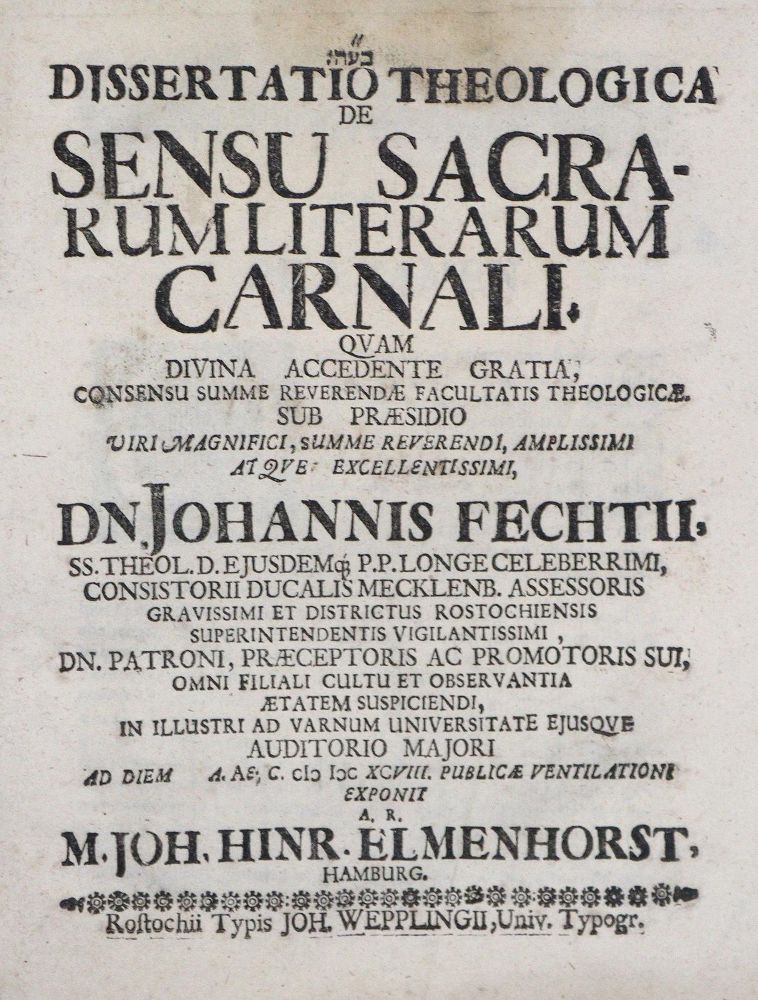 Große Abbildung Nr.21: 139-91 Fecht,J.: (Alte Drucke, Handschriften und Theologie)