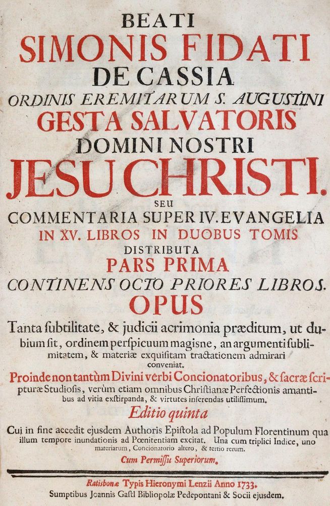Große Abbildung Nr.1: 139-94 Fidati,S.: (Alte Drucke, Handschriften und Theologie)