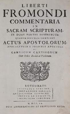 Bild Nr.1: 139-100 Froidmont,L.: (Alte Drucke, Handschriften und Theologie)