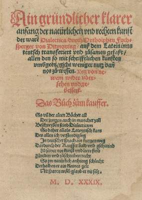 Bild Nr.1: 139-101 Fuchsperger,O.: (Alte Drucke, Handschriften und Theologie)