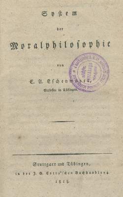 Bild Nr.1: 139-1043 Eschenmayer,C.A.: (Literatur und illustrierte Bücher bis 19.Jahrhundert)