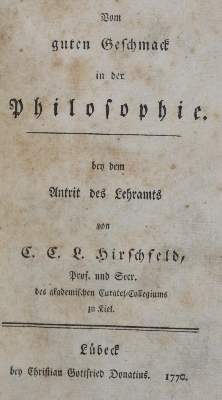 Bild Nr.1: 139-1079 Hirschfeld,C.: (Literatur und illustrierte Bücher bis 19.Jahrhundert)